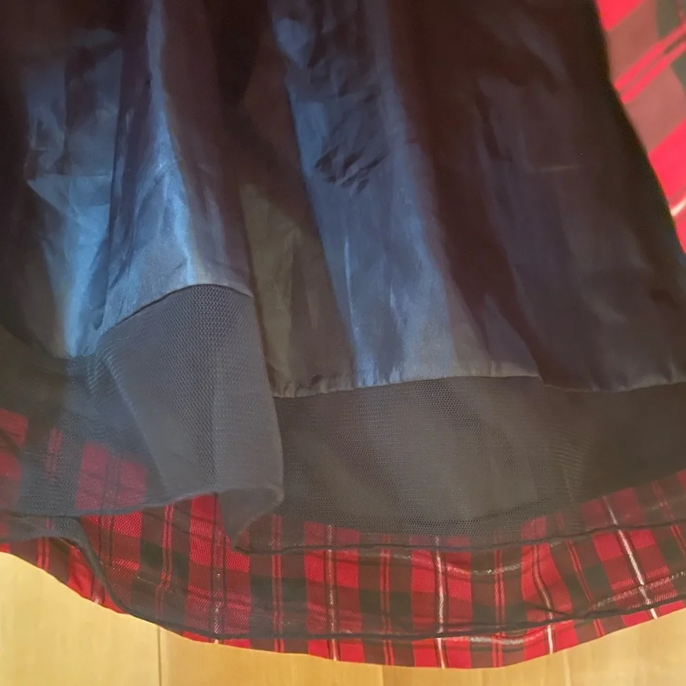 Cherokee Holiday Plaid Party Skirt Girls XL 14/16 Bow Waist, Lined, Adjustable
